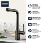 Grohe Essence 30271 Single-Handle Pull-Out Kitchen Faucet - Image 2