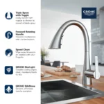 Grohe Zedra 30368 Single-Handle Pull Down Bar Faucet - Image 2