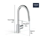 Grohe Concetto 3134910E Single-Handle Kitchen Faucet - Image 4