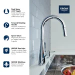 Grohe Zedra 32226 Single-Handle Pull Down Kitchen Faucet - Image 4