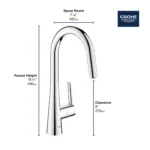 Grohe Zedra 32226 Single-Handle Pull Down Kitchen Faucet - Image 5