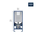 Grohe Rapid 39602 Slx–2"X6" In-Wall Carrier For Toilets - Image 3
