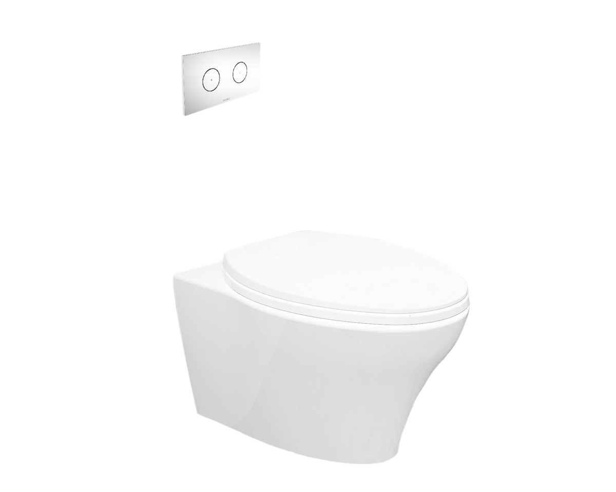 604100-1 Caroma 604100W Somerton Invisi Dual-flush Wall Hung Toilet - Image 1
