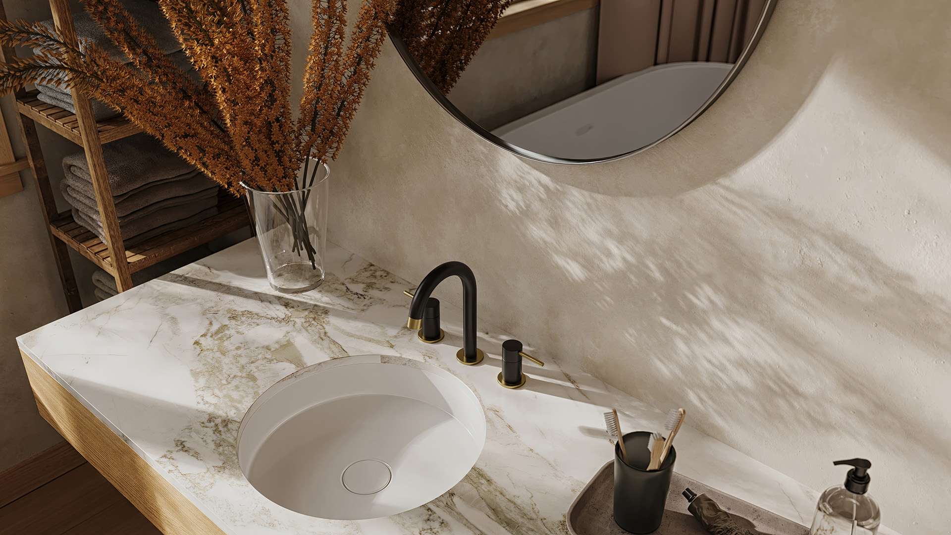 62316_UMIX-Widespread-lavatory-faucet_EBK-SUVD_Close-Up_8k-300dpi-1 Aquabrass Xpress 62316 Umix Widespread Lavatory Faucet - Image 2