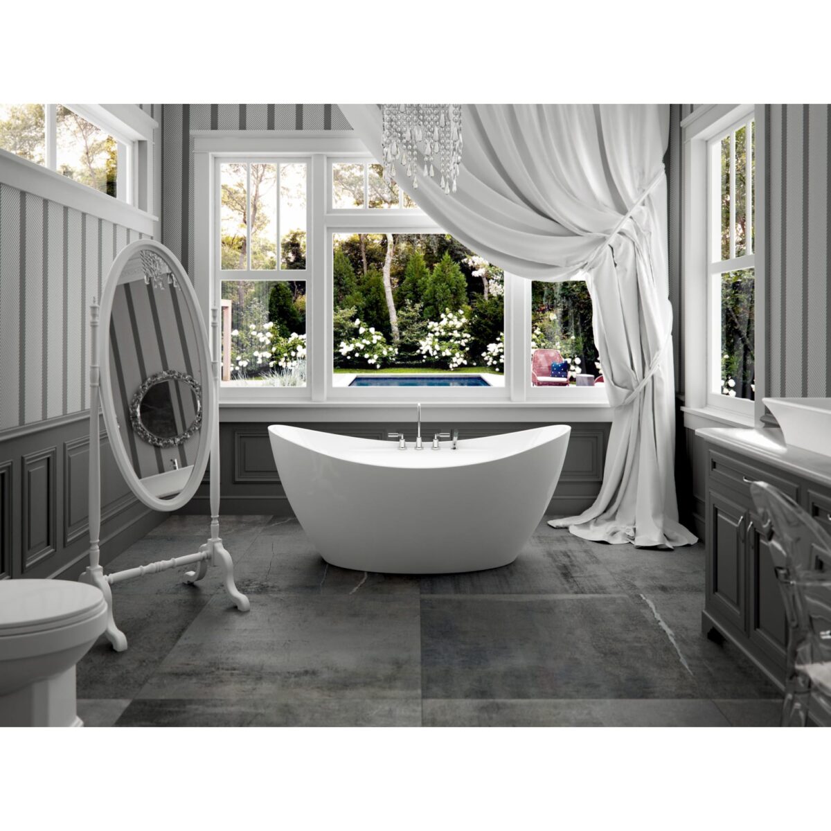 Neptune Murano F1 3460 Freestanding Center Drain Bathtub - Image 1