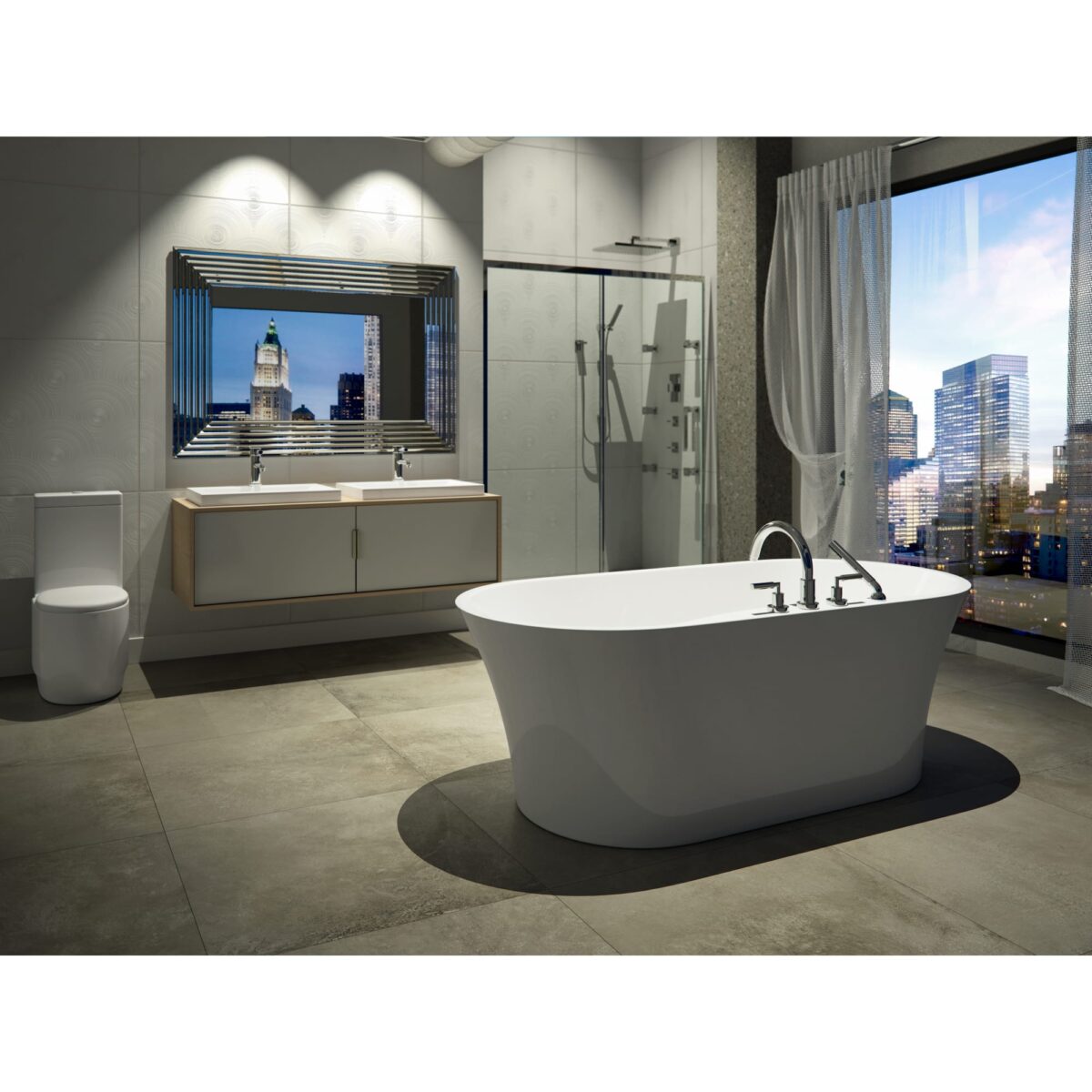 Neptune Baden 3266 AFR Acrylic Freestanding Bathtub - Image 1