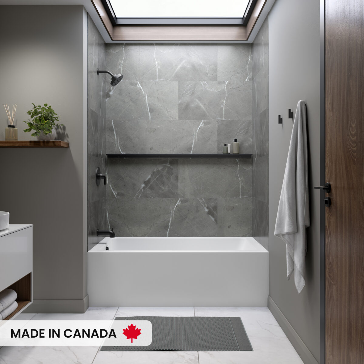 Neptune Pia 3260 IFS Acrylic Alcove Right-Hand Drain Bathtub - Image 1