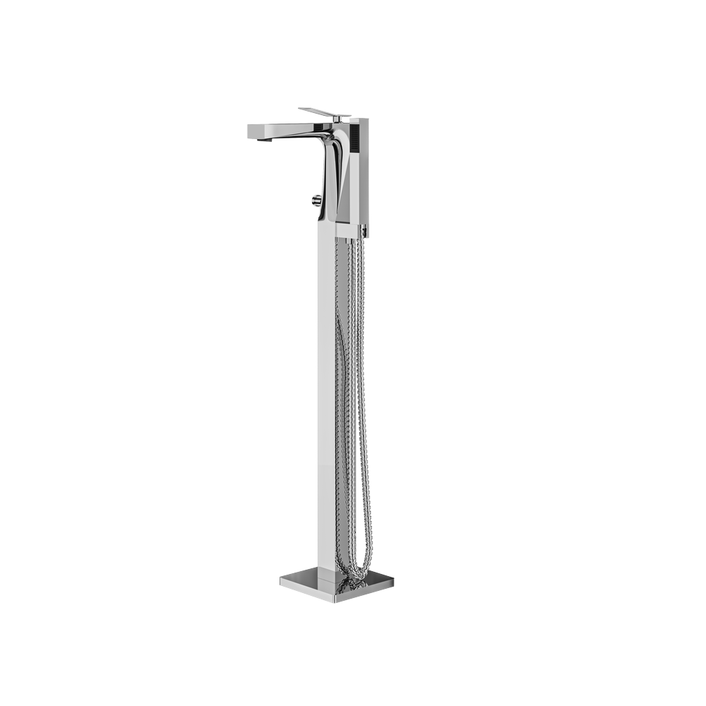 ABFB19N85PC-1 Aquabrass 19N85 Chicane Floormount Tub Filler with Handshower - Image 1