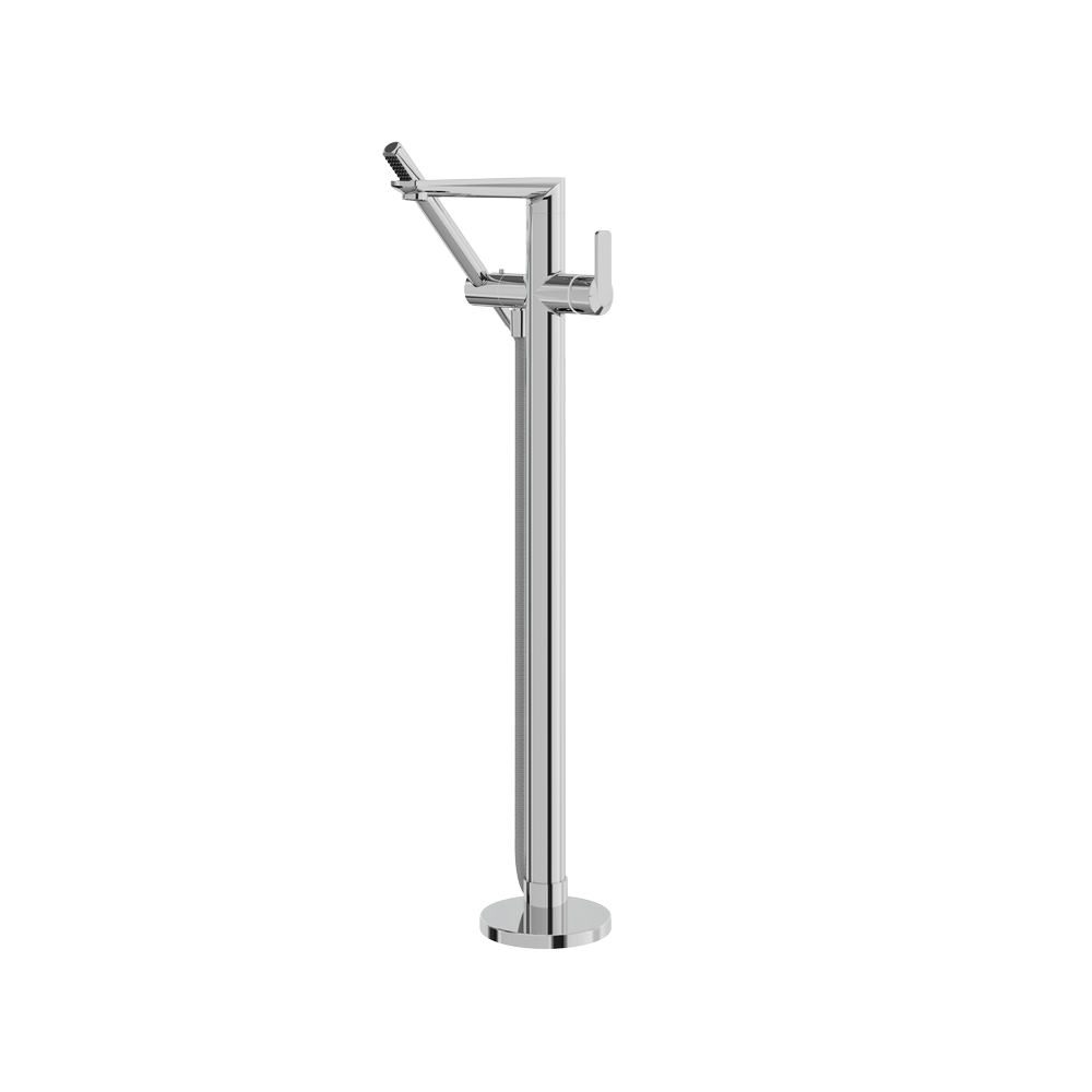 ABFBC6785PC-2 Aquabrass C6785 C67 Floormount Tub Filler with Handshower - Image 1