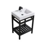 KubeBath Cisco AC24-BK Stainless Steel Console W/ Acrylic Sink
