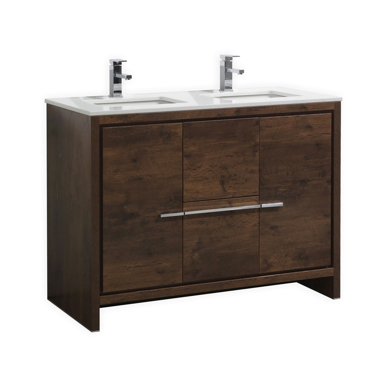 AD648DRW-1 KubeBath Dolce AD648DRW Double Sink Bathroom Vanity - Image 1