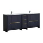 KubeBath Dolce AD684BLUE Double Sink Bathroom Vanity