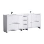 KubeBath Dolce AD684GW Double Sink Bathroom Vanity