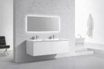 KubeBath BALLI60D Double Sink Wall Mount Bathroom Vanity - Image 2