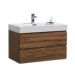 KubeBath Bliss BSL36-GCN Wall Mount Modern Bathroom Vanity