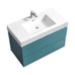 KubeBath Bliss BSL36-TG Wall Mount Modern Bathroom Vanity