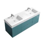 KubeBath Bliss BSL60D-TG Double Sink Wall Mount Vanity