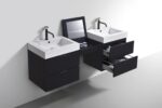 KubeBath Bliss BSL68-BK Double Sink Wall Mount Vanity - Image 4