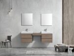KubeBath Bliss BSL68-BTN Double Sink Wall Mount Vanity - Image 3