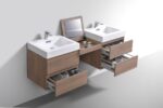 KubeBath Bliss BSL68-BTN Double Sink Wall Mount Vanity - Image 5
