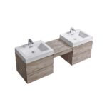 KubeBath Bliss BSL68-NW Double Sink Wall Mount Vanity