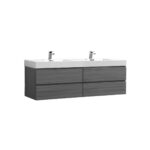 KubeBath Bliss BSL72D-VAG Double Sink Wall Mount Vanity