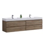 KubeBath Bliss BSL80D-BTN Double Sink Wall Mount Vanity