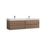 KubeBath Bliss BSL80D-HO Double Sink Wall Mount Vanity
