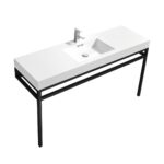KubeBath Haus CH60S-BK Single Sink Stainless Steel Console