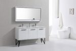 KubeBath Bosco KB60DGW Double Sink Modern Bathroom Vanity - Image 3