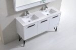 KubeBath Bosco KB60DGW Double Sink Modern Bathroom Vanity - Image 5