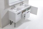 KubeBath Bosco KB60DGW Double Sink Modern Bathroom Vanity - Image 6