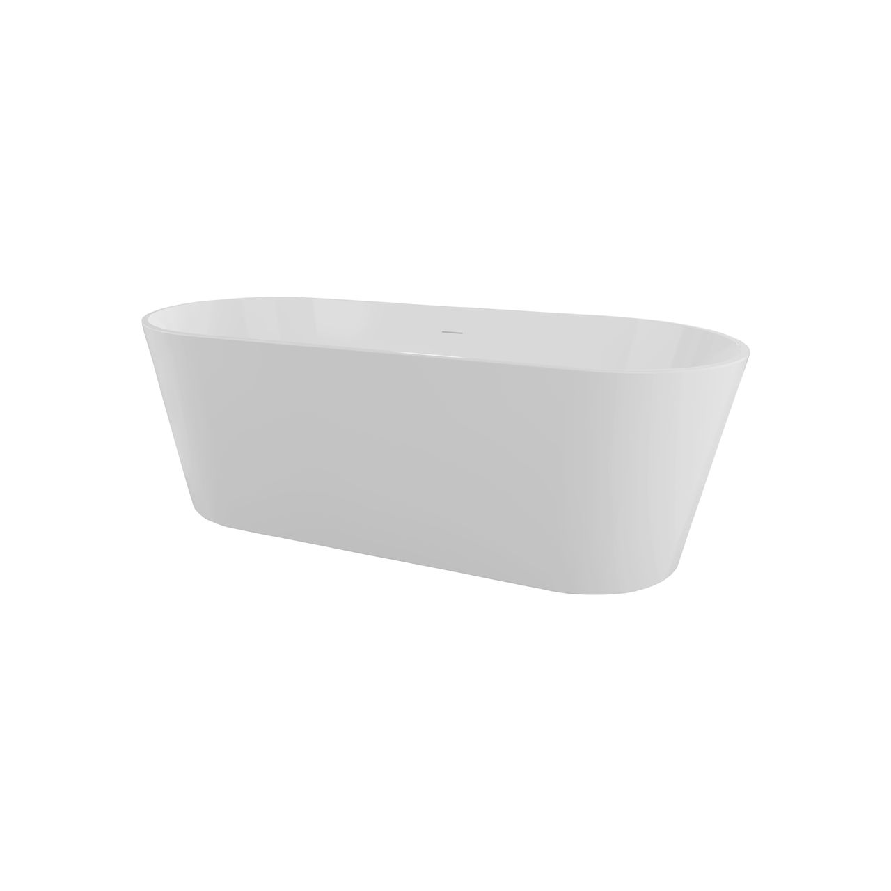 KFST1260-2 KubeBath KFST1260 White Free Standing Bathtub - Image 1
