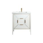 KubeBath Vetro KV8830GW Vanity With Quartz Counter Top