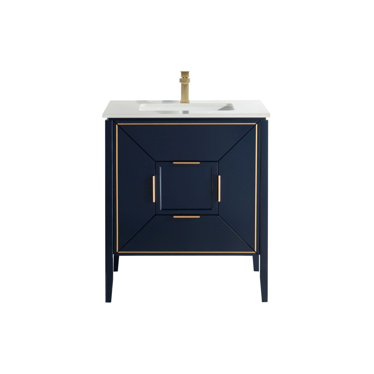 KV8830BLUE_1 KubeBath Vetro KV8830BLUE Vanity With Quartz Counter Top - Image 1