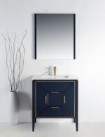 KubeBath Vetro KV8830BLUE Vanity With Quartz Counter Top - Image 7