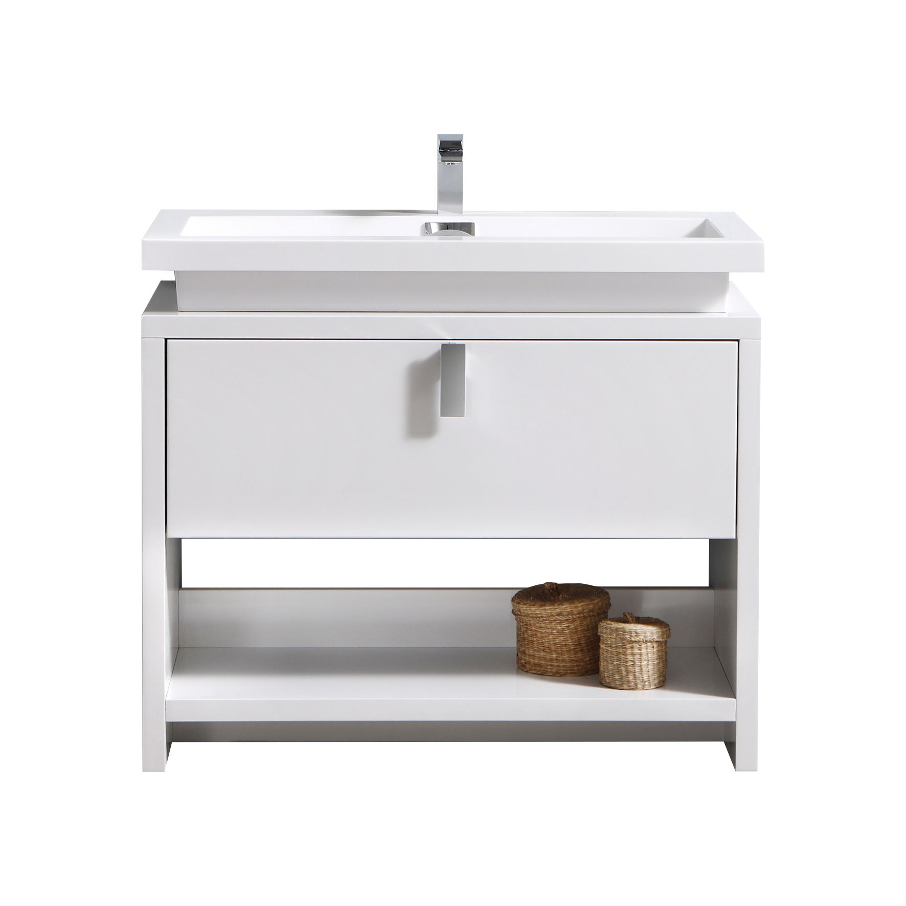 L1000GW-1 KubeBath Levi L1000GW Modern Bathroom Vanity - Image 1