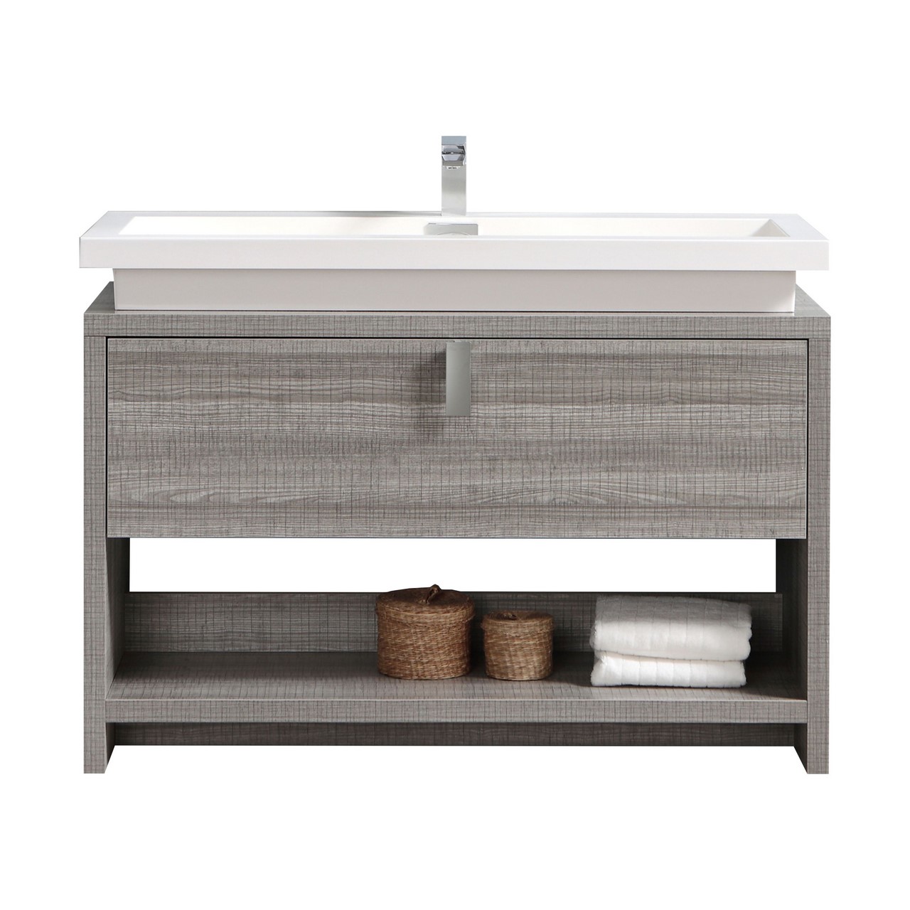 L1200HGASH-1 (1) KubeBath Levi L1200HGASH Modern Bathroom Vanity - Image 1