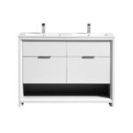 KubeBath Nudo NUDO48D-GW Double Sink Bathroom Vanity