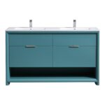 KubeBath Nudo NUDO60D-TG Double Sink Bathroom Vanity
