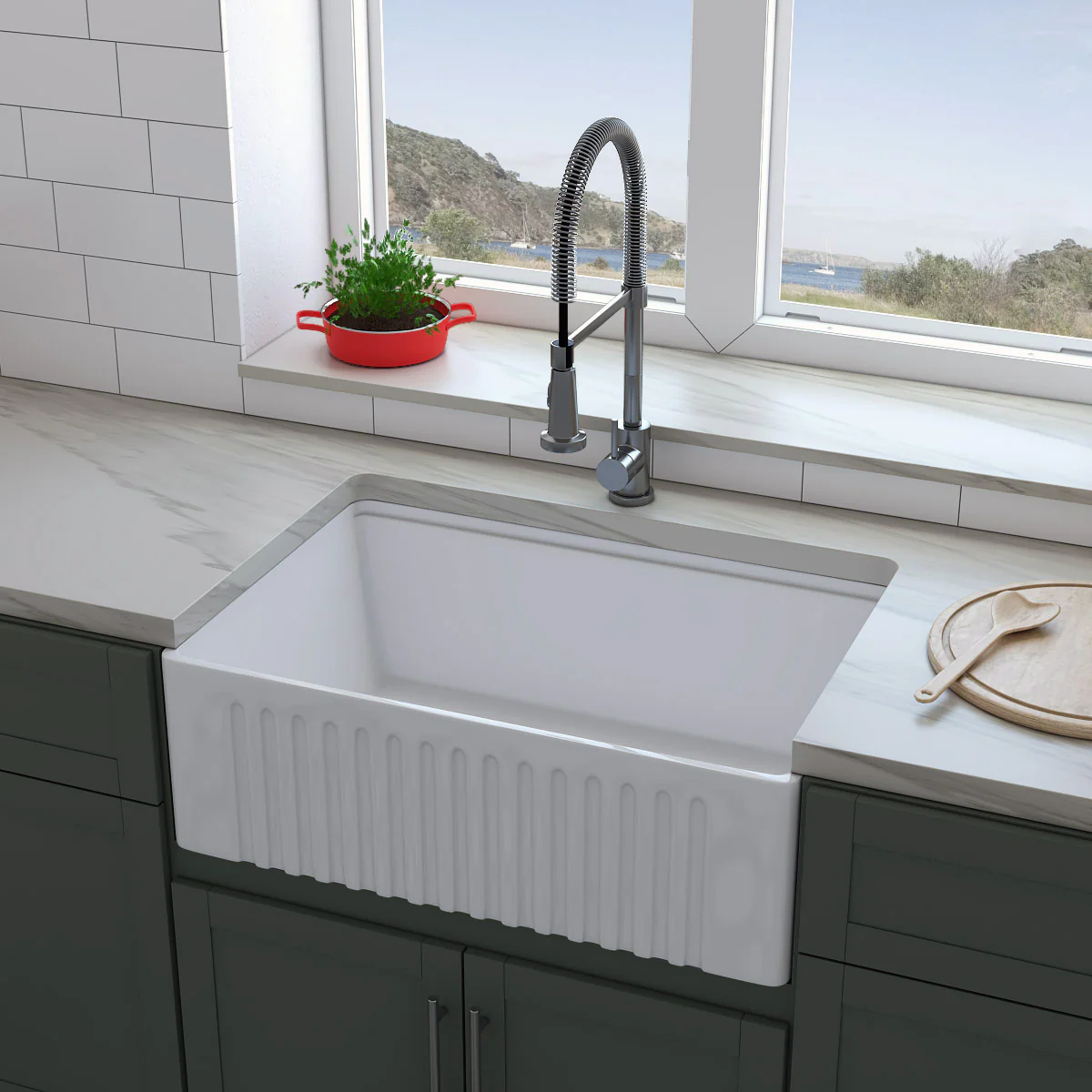 1 Bain Signature Myrtle 30 Single Bowl Kitchen Sink - Image 1
