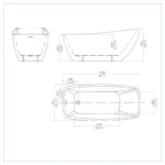 Bain Signature Lorraine 67-BK Freestanding Bathtub - Image 9