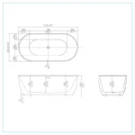 Bain Signature Elias 59-BK Freestanding Bathtub - Image 8