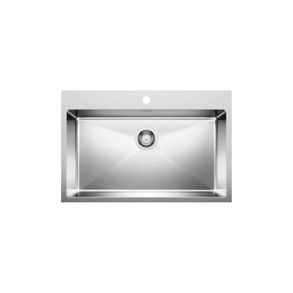 Untitled design (3) Blanco 402612 QUATRUS R15 Stainless Steel Single Bowl Drop-in Kitchen Sink - Image 1