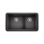 Blanco 402331 IKON 33 1-3/4 Low-Divide SILGRANIT Double Bowl Apron-Front Farmhouse Sink