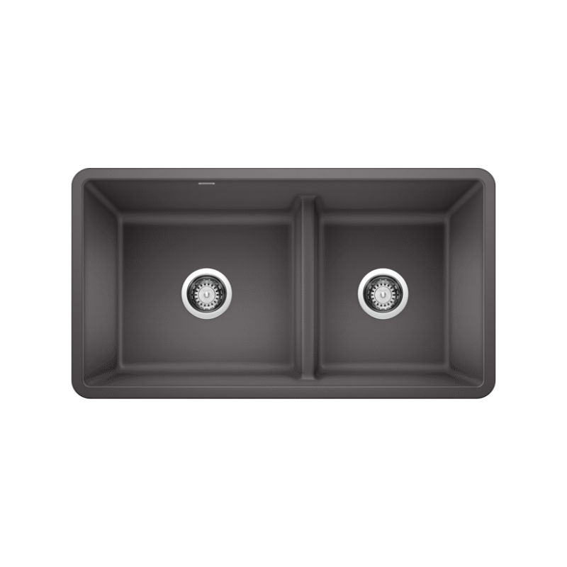 Untitled design (32) Blanco 402067 Precis U 1¾ Low Divide SILGRANIT Double Bowl Undermount Kitchen Sink - Image 1