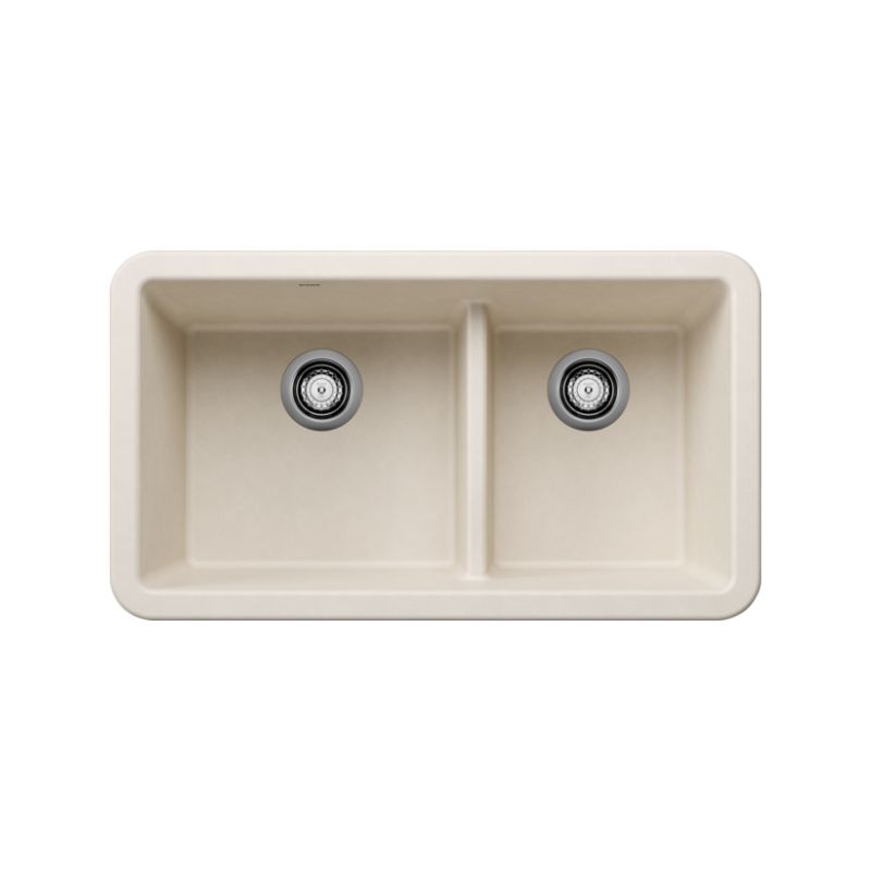 Untitled design (35) Blanco 402873 IKON 33 1-3/4 Low-Divide SILGRANIT Double Bowl Apron-Front Farmhouse Sink - Image 1
