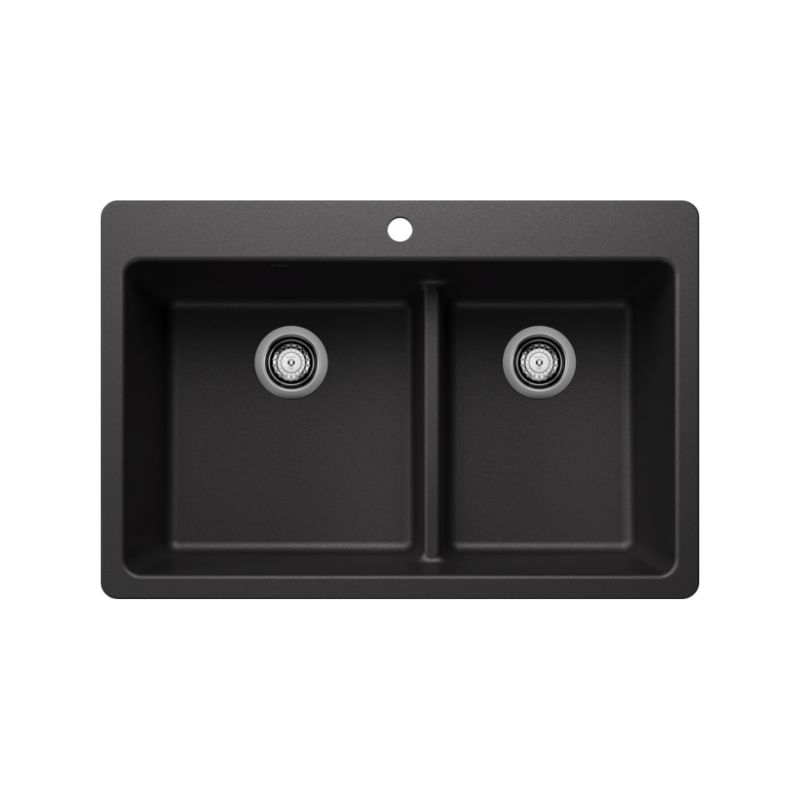 Untitled design (63) Blanco 403643 Liven 33 1¾ Low Divide SILGRANIT Anthracite Kitchen Sink - Image 1
