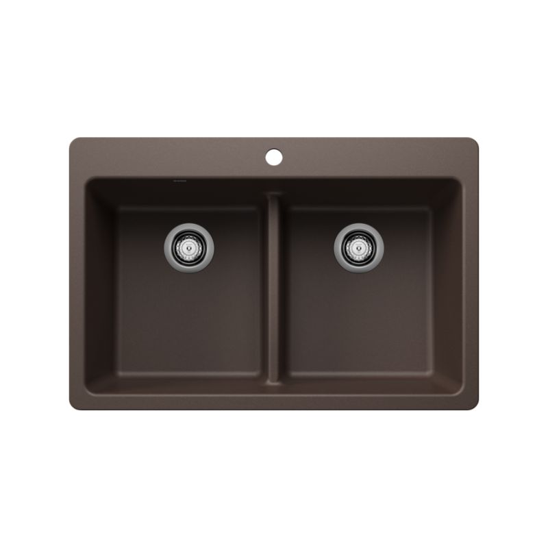 Untitled design (73) Blanco 403639 Liven 33 Equal Double Low Divide SILGRANIT Café Double Bowl Dual-Mount Kitchen Sink - Image 1