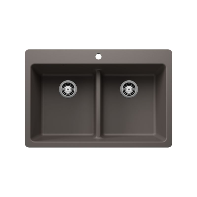 Untitled design (78) Blanco 403640 Liven 33 Equal Double Low Divide SILGRANIT Double Bowl Dual-Mount Kitchen Sink - Image 1